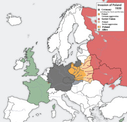 Image with GNU license: „Polish Defensive War 1939. The map shows the beginning of the Second World War in September 1939 in a wider European context.“